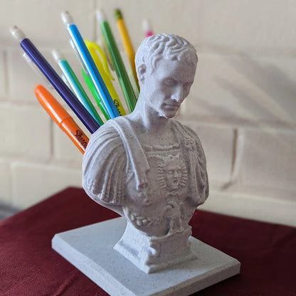 Julius Caesar statue Office Desk Pen Holder