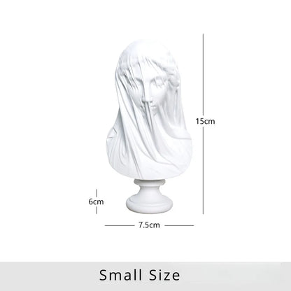 Veiled Lady Bust Greek Goddess Statue