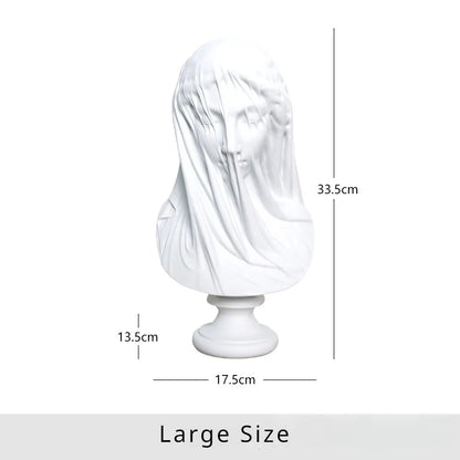 Veiled Lady Bust Greek Goddess Statue