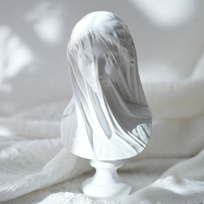 Veiled Lady Bust Greek Goddess Statue