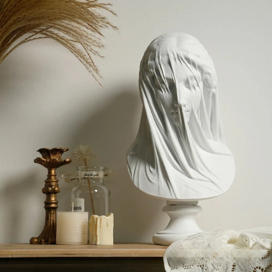 Veiled Lady Bust Greek Goddess Statue